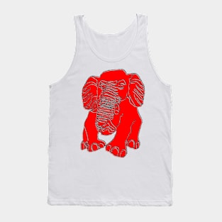 Elephant silhouette Siluet 3D 大象 elefant pixelart Tank Top